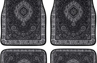 4PCS Vintage Floral Car Mats Set, All Season Polyester Fibre Car Floor Mats for Cars SUVs & Trucks, Non-Slip Fashion Car Interior Foot Mats Automotive Accessories