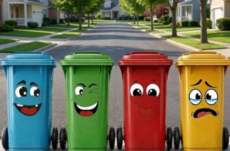 4Pcs Funny Trash Garbage Can Stickers