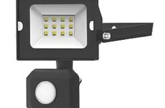 4lite Advantage Outdoor LED Floodlight With PIR Sensor Black 10W 850lm (872KK) (Free C&C)