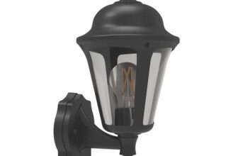 4lite Outdoor IP65 Wall Lantern Black (506RR) (Free C&C)