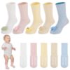 5 Pairs Toddler Knee High Socks with Grip Cotton Animal Grippy Socks for 1-3 Years – Sold by Onlkeow / FBA