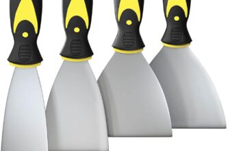 5 Pcs Wallpaper Scrapers Set 1 2 3 4 5 Stainless Steel for Drywall 0.7mm stainless steel, 5 sizes for drywall, plastering, paint & wallpaper. Rust-resistant, soft grip.