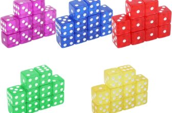 50pcs 16mm Game Dice, D6 Six Sided Dice Set Colored Casino Dice Translucent Acrylic Dados for Yahtzee,Tenzi, Farkle, Bunco, DND, MTG, RPG,Table Board Game or Teaching Math