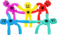 5Pcs Magnetic Travel Toys, Magnetic Robot Fidget Toys for Kids Cute Magnet Robots, Quiet Airplane & Road Trip Travel Essential Toy, Sensory Fidget Toys for Boys and Girls