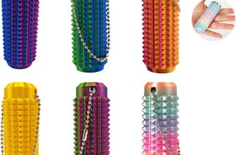 6 Pack 3D Printed Spiky Fidget Keychain, Multi-Color Pain Stim Sensory Toy for Adults & Teens, Portable Stress Relief Fidget Keyring for Focus and Anxiety