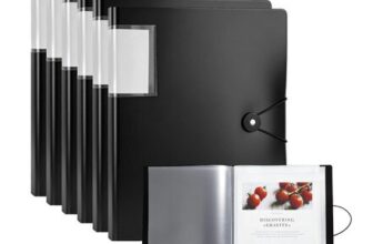 6-Pack A4 Binder Folders, 40-Page, Clear with Elastic Straps