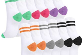 6 Pairs Athletic Socks, UK 5-8 Colorful Sports Gym Socks sold by Onlkeow FBA