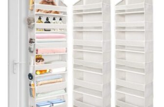 6-Tier Over-the-Door Organizer with 6 Large and 12 Side Pockets