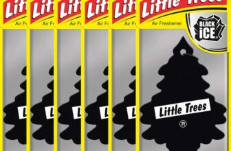 6 x Little Trees Air Freshener Tree MTZ04 Black Ice Fragrance For Car Home Boat Caravan – Six Pack