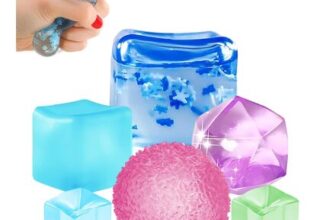 6Pcs Ice Cube Squishies, Large Stress Balls for Office