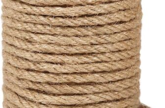 6mm Jute Rope, 66 Feet Thick Strong Jute Rope Twine String for DIY Cat Scratcher, Garden, Bundling and Crafts Decoration (Brown)