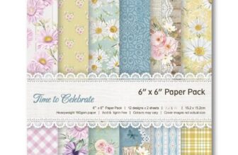 6×6-Inch Vintage Patterned Scrapbook Paper Pack, 24 Sheets