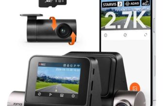 70mai 2.7K Dash Cam Front and Rear A510, 1944P1080P Ultra Full HD Dual Car Camera with STARVIS 2