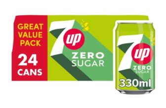 7UP Zero Lemon & Lime Cans 24 X 330ml (£7.11/£6.36 S&S)