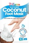 7th Heaven Coconut Foot Mask Socks – Softening Moisturising Socks with Shea Butter to Repair Dry, Rough & Cracked Feet Feet Masks Treatment