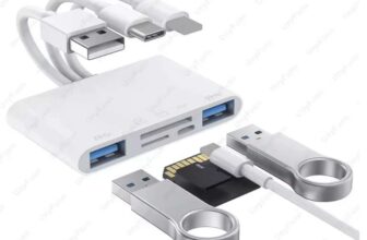 8-in-1 Memory Card Reader for iPhone iPad USB C USB A to 3.5mm Music Hub OTG Universal Adapter. Sold by UnyFunn Official Store