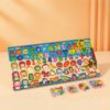 8 in 1 Montessori Wooden Educational Puzzle Board, Toddler Toys, Alphabet Numbers Animals Fruits Vehicles Learning Toy for Children 3-6 Years