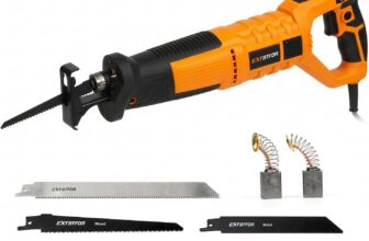 850W Reciprocating Saw, Power Reciprocating Saw with Variable Speed,28MM Stroke Length Equipped with 5 Saw Blades for Wood,Metal Sheets and PVC Cutting