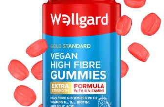 90 Gummies – Vegan High Fibre Gummies Wellgard High Strength Fibre Gummy Vitamins B₆, B₁₂, Biotin, and Folic Acid – £11.60 S&S