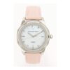ALEXANDER VENACCI Rose & Silver Tone Leather Automatic Watch