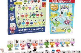 ALPHABLOCKS Character Play Set – Kids Alphabet Plastic Figures Blocks Toy Aesthetic Interactive Phonics Letters Building Toys for Toddler Preschool, Nursery School. Cute Learning Childrens Gifts