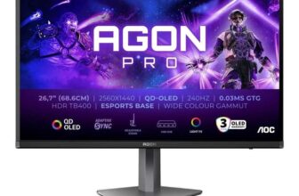 AOC AGON Pro AG276QZD2 OLED Quad HD 240Hz 0.03ms Height Adjustable Built-in Speakers Gaming Monitor