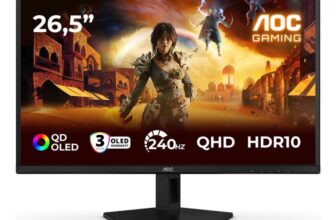 AOC G4 Q27G41ZDF 27 QD-OLED Quad HD 240Hz 0.03ms G-Sync compatible Gaming Monitor – With Code