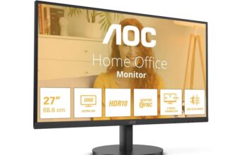 AOC U27B3M 27 inch UHD Monitor 60Hz, VA Panel, 4ms GtG, HDR10, (3840×2160 HDMI 2x 2.0 DP 1x 1.4) Black