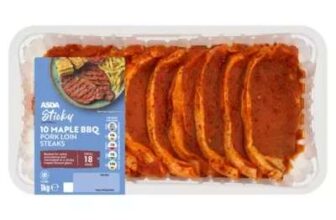 ASDA 10 Sticky Maple BBQ Pork Loin Steaks 1kg