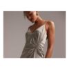 ASOS DESIGN Bridesmaid Satin Cami Maxi Dress with Drape Detail in Sage Green