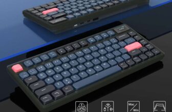 ATTACK SHARK AK832 PRO Low Profile (red switch) Mechanical Keyboard, Ultra-Thin RGB Wireless 75% Gasket Gaming Keyboard with LED Screen