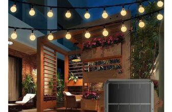 AUZKI Solar String Lights, 50 LEDs, 24ft, 8 Modes, Waterproof