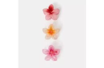 Accessorize Pack of 3 Tropical Flower Claw Clips