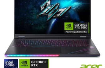 Acer Predator Helios 18 AI, Intel Core Ultra 9 275HX, 64GB RAM, 1TB SSD NVIDIA GeForce RTX 5090, 18 Inch Gaming Laptop, NH.QVWEK.005