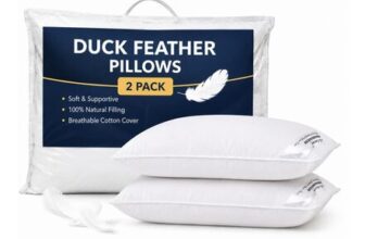 Adam Home Duck Feather Pillows 2 Pack Hotel Quality (Standard Size)