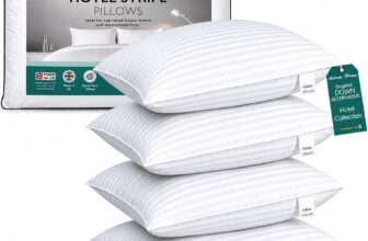 Adam Home Pillows 4 Pack Hotel Quality Side Sleeper Bounce Back Bed Pillow Hypoallergenic & Anti Dust Mite Resistant Premium Filled Hotel Pillows Pack of 4