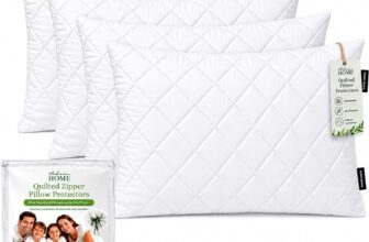 Adam Home Quilted Pillow Protectors 4 Pack (50 x 75 CM) – Soft Poly Cotton Zippered Pillow Cases Durable, Breathable & Comfortable.