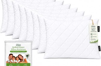 Adam Home Quilted Pillow Protectors 8 Pack (50 x 75 CM) – Soft Poly Cotton Zippered Pillow Cases Durable, Breathable & Comfortable