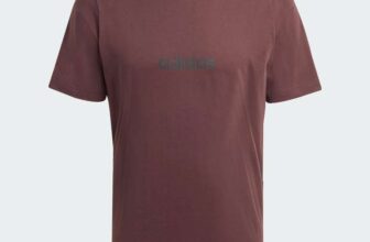 Adidas Essentials Linear Single Jersey Tee Shadow Brown S/M/L/XL – Free delivery for Adiclub Members