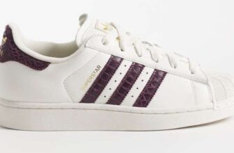 Adidas Originals Superstar II Trainers White with Maroon Croc Colourway – With Code – Sizes 3.5-6, 7, 8.5, 9