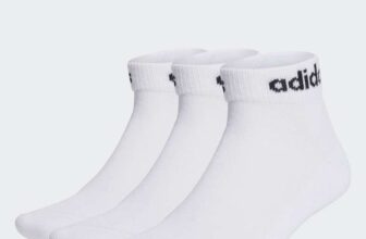 Adidas Unisex Linear Ankle Cushioned Socks 3 Pairs White UK sizes 6.5 – 8