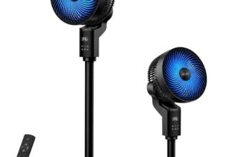 Air Pro 12 Pedestal Fan ( Late July Delivery / SmartVoice & Remote Control / 3D Oscillation / 6 Speeds ) Prime Brands Group UK/FBA
