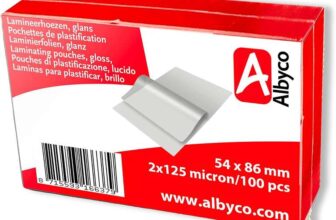 Albyco Laminating Pouches Gloss 54x86mm 2×125 (250) Micron, Pack of 100 Albyco Laminating Pouches