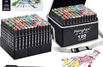 Alcohol Based Ink Art Markers, 120 Colors Broad&Fine Dual Tip Permanent Markers Pen Set for Professional Student Child Coloring Illustrations Sketch Drawing Painting Card Making (Black)