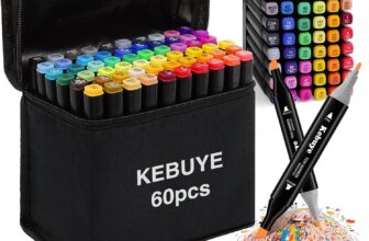Alcohol Markers Set 60 Colors – Dual Tip Pens for Colouring Drawing – Fine & Broad Markers with Alchohol Based Ink – Gifts for Girls 10 Year Olds Adults Artist Art Set for Christmas Teenage Art Pens