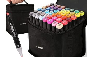 Alcohol Markers Set Alcohol Pens – 49 Colour Dual Tip Marker Set for Adults Kids Art Double Tip Pen Permanent Markers for Drawing Sketching Colouring Graffiti Anime Manga Design with Carrying Case