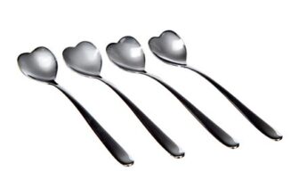 Alessi Big Love AMMI08/7 – Set of 4 Heart-Shaped Design Coffee Spoons