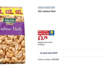 Alesto Cashews – 500g XXL Cashew Nuts – LIDL Plus Price