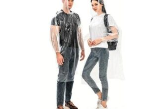 Alfachy Very Thick Disposable Rain Ponchos For Adults – 5 Pack Assorted Colours
