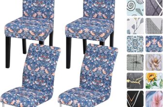 Alishomtll Dining Chair Covers Set of 4 Stretch Chair Slipcovers Swing Chair Elastic Removable Washable Dining Room Chair Covers Protector for Kitchen Banquet Restaurant (Strawberry Thief, 4pcs)